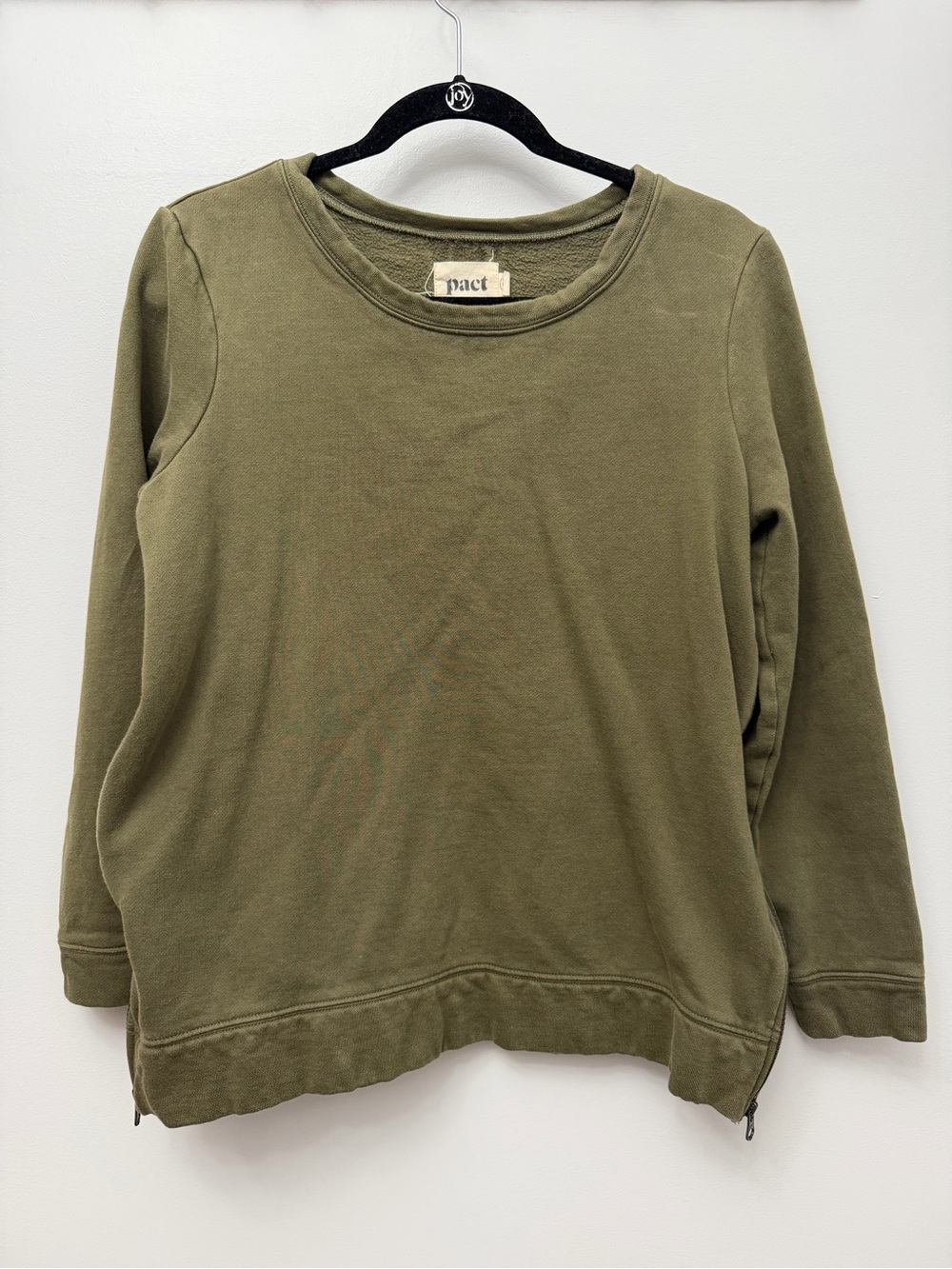 Pact Organic Cotton Side-Zip French Terry Crewneck Sweatshirt